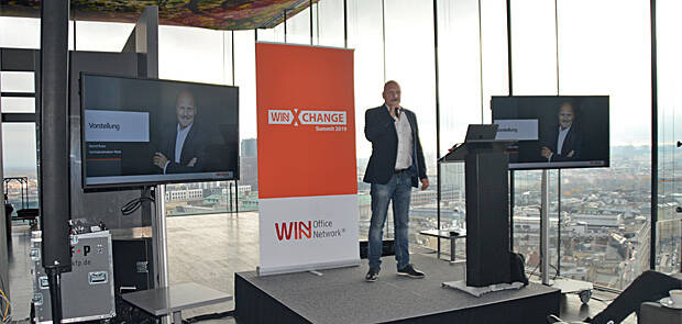 Im Rahmen der Veranstaltung präsentierte sich Bernd Ruse als neuer Vertriebsdirektor West von winwin Office Network. (Bild: winwin Office Network)