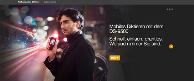 Olympus trennt sich von seinem Geschäft mit Diktiergeräten – Screenshot der deutschen Website von Olympus (Bild: Screenshot Website)