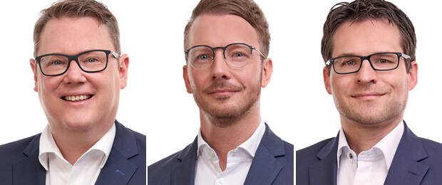 Mit Beginn des neuen Geschäftsjahres hat Brother die Aufgaben in Vertrieb und Marketing neu strukturiert: (v.l.) Matthias Schach, Sascha Bick und Stefan Rupp (Bild: Brother)