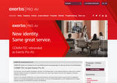 Screenshot der neuen Website von Exertis Pro AV (Bild: Exertis Pro AV)