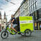 Nachhaltig auch bei der Zustellung: Seit 2016 wird die bei der memo AG bestellte Ware in mittlerweile neun deutschen Städten auf der letzten Meile mit Elektro-Lastenrädern emissionsfrei direkt zur Haustür gebracht. (Bild: memo AG)