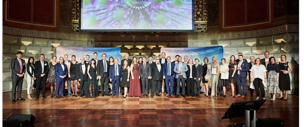 Fünf Jahre „PSI Sustainability Awards“: feierliche Preisübergabe an die Gewinner 2019 im Wiesbadener Kurhaus. (Bild: PSI)