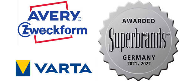 Avery Zweckform und Varta wurden zum wiederholten Mal als Superbrands Germany ausgezeichnet.