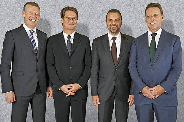 Printus-Geschäftsführung: Siegfried Sorg, Dr. Peter Kirchberg, Michael Kelsch, Hans R. Schmid (v.l.)