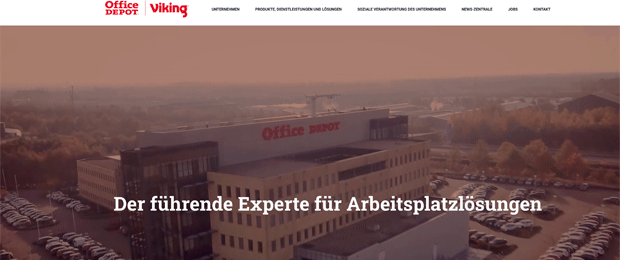 Office Depot Europe will auch Viking verkaufen. (Bild: Screenshot Website)