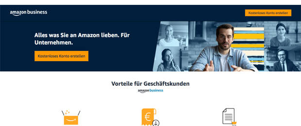 Seit dem Start von Amazon Business in Deutschland im Jahr 2016 ist der von den lokalen Vertriebspartnern generierte Umsatz jedes Jahr um durchschnittlich mehr als 50 Prozent gestiegen. (Screenshot Amazon-Business-Website)