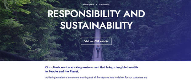 Lyreco lässt sich zur nachhaltigen Beschaffung zertifizieren: Website zur Nachhaltigkeitsstrategie von Lyreco. (Bild: Screenshot Website)