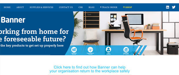 Website von Banner: Das Handelsunternehmen baut seine Position im britischen Markt mit dem Kauf der Staples-Geschäftseinheiten aus. (Screenshot Website)