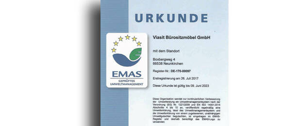 EMAS-Zertifizierung: Produktion und Logistik des Büromöbelherstellers Viasit erfüllen immer höhere Umweltansprüche. (Bild: Viasit)