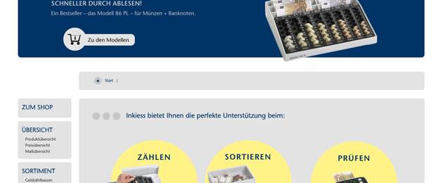 Website von Inkiess: Schneller Zugriff auf das Bargeld mit Geldkassetten (Bild: Screenshot Website)
