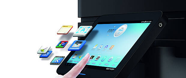 „RemoteView“ kann kostenlos aus dem Printing-App-Center auf Geräte mit Samsung „Smart UX Center“ heruntergeladen werden.