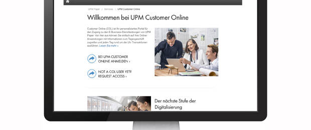 Papierhersteller UPM erweitert sein Angebot für Online-Serviceleistungen. (Bild Monitor: Thinkstockphotos 166011575)