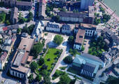 Luftaufnahme des Franz-Haniel-Platzes in Duisburg-Ruhrort (Bild: Haniel)