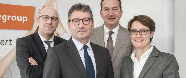 Beim Rückblick auf 2016 zeigte sich der Vorstand der EK/servicegroup mit der Geschäftsentwicklung zufrieden: Martin Richrath, Franz-Josef Hasebrink, Steve Evers und Susanne Sorg (v.l.)