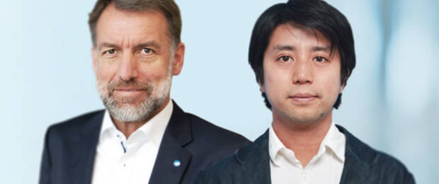 Finanzexperte Jiro Tanaka (re.) und Joerg Hartmann bilden das neue Führungsteam bei Konica Minolta.