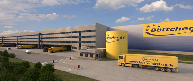Logistik und moderne Arbeitsplätze: der Neubau der Böttcher AG in Zöllnitz bei Jena (Bild: Böttcher AG)