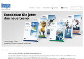 Website von inapa für tecno: neue Eigenmarke aus den Office-Papieren von Papyrus Deutschland und der inapa tecno-Range der inapa/Papier Union (Screenshot Website inapa.de)