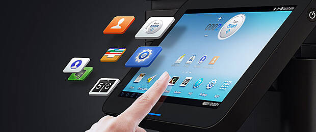 Mit dem „Smart UX“-Bedienkonzept soll das Handling von Multifunktionsgeräten so einfach und intuitiv sein, wie es Anwender von Smartphones oder Tablets her gewohnt sind.