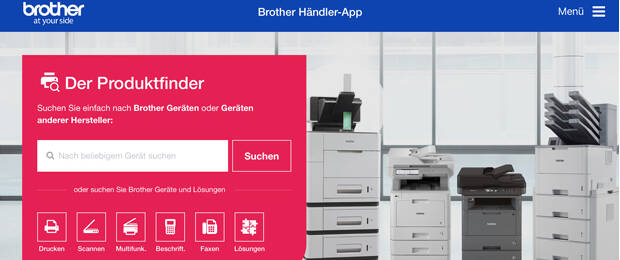 Screenshot der neuen Brother Partner App (Bild: Brother)