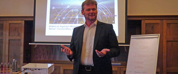 Peter Kratky, General Manager Indirect Channels Germany bei Xerox, bei der Präsentation der neuen Channel-Strategie.