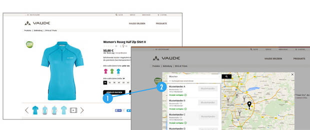 Digitale Handelsunterstützung: Vaude setzt das Online-Tool „Buy Now In-Store“ ein.