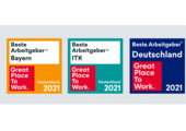 Ingram Micro macht das Triple perfekt: auch in den Wettbewerben „Beste Arbeitgeber in der ITK“ und „Bayerns Beste Arbeitgeber“ unter den Top 100 (Bilder: Ingram Micro)