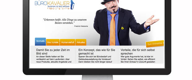 Ausschnitt der Homepage von Bürokavalier Werner Edelmann