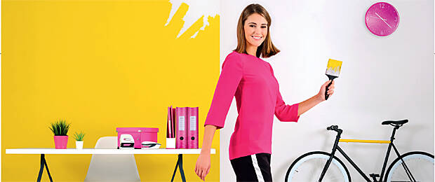 Farbe bekennen: Die neuen Trendfarben der „Leitz WOW“- Designserie bringen frischen Schwung ins Büro und den Arbeitsplatz im home office.